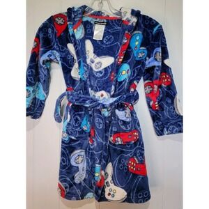 Boy's Blue Gaming Robe‎ with Hood Size Small 4/6 Excellent Condition